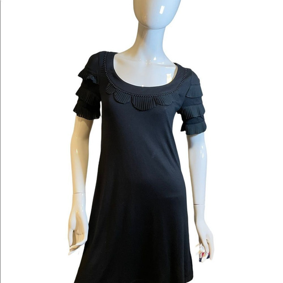 Juicy Couture Exaggerated Ruffle Crochet Shirt Sleeve Black Dress Small … - Picture 13 of 14
